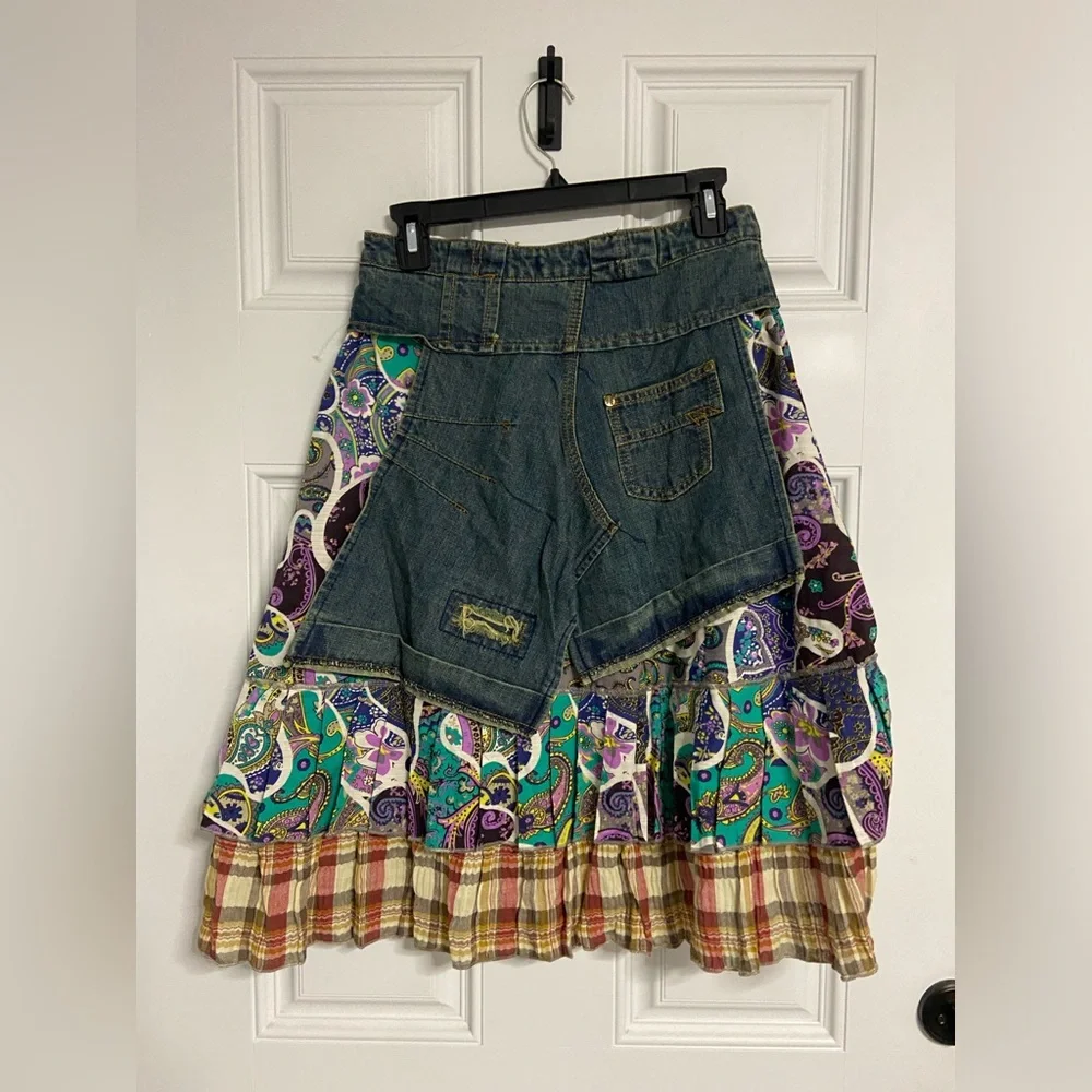 American Vintage Multicolor Patchwork Midi Skirt - Picture 5 of 8